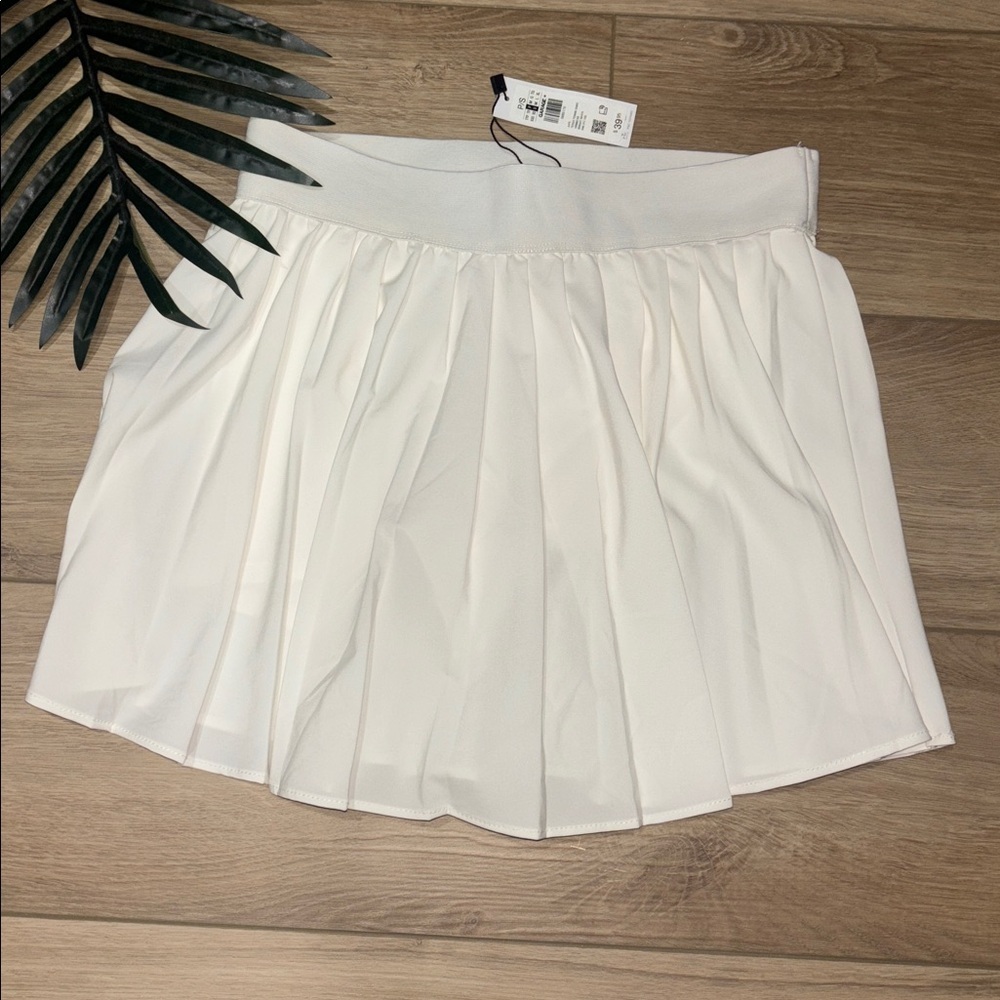 Garage White Pleated Circle Skirt